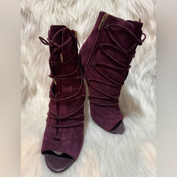 Sam Edelman Purple Heeled Boots with Ruched Detail - Picture 6 of 7